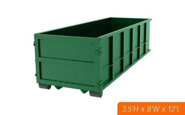 ten yard dumpsters can be delivered and picked up at the customer's location